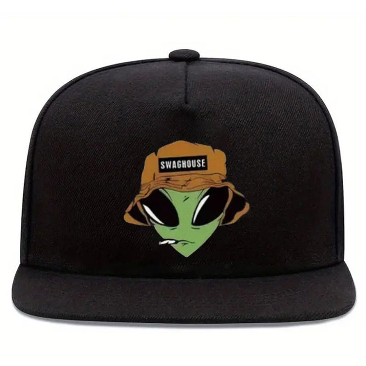 Gorra de Béisbol SWAGHOUSE con Estampado Alien, Sombrero Unisex al Estilo Hip-Hop Urbano y Visera Curva, Versátil para Todas las Temporadas, Accesorio de Streetwear,Sombreros Casuales,Diseño a la Moda,Sombrero de Moda,Tela Ligera,Material Transpirable,Gor
