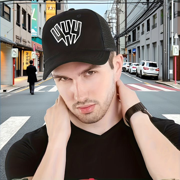 Gorra de Béisbol Ajustable Unisex Blanca con Logo '444' - Parte Trasera de Malla Transpirable, Diseño 3D/Punto de Colcha, Gorra de Poliéster en Blanco y para Atuendos Casuales, Acción de Gracias y Ropa casual (Lavable a Mano)