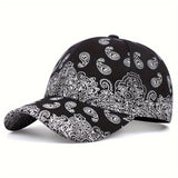 Hip Hop Paisley Print Gorra De Béisbol Unisex Negro Y Blanco Sombreros De Sol Casuales Ligeros Gorra De Papá Ajustable Para Mujeres Hombres