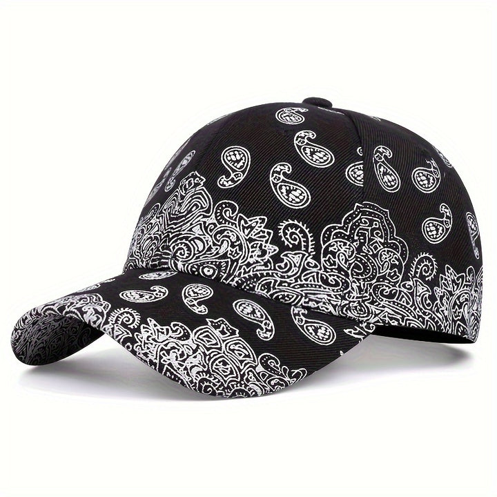 Hip Hop Paisley Print Gorra De Béisbol Unisex Negro Y Blanco Sombreros De Sol Casuales Ligeros Gorra De Papá Ajustable Para Mujeres Hombres
