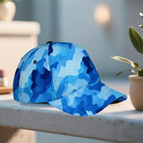 1 Gorra de béisbol de camuflaje azul - Sombrero ajustable con visera de pico de pato, ligero y transpirable, lavable a máquina, corte clásico para hombres y mujeres, perfecto para actividades al aire libre, pesca y uso casual, sombrero para exteriores | S