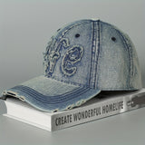 1pc American Retro Lavado y Desgastado Gorra de Béisbol, Hombres y Mujeres Vaquera Suave Gorra Casual, Versátil Gran Circunferencia de la Cabeza Pico de Pato Gorra, de Moda