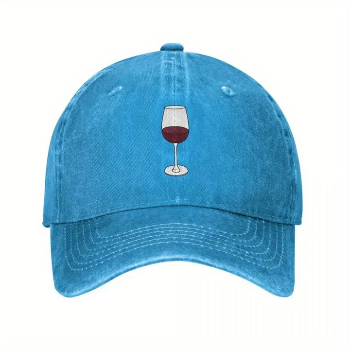 Gorra de Béisbol Ajustable y Ligera de Algodón con Diseño Acuarela de Copa de Vino - Bandeja Transpirable Absorbente de Sudor, Lavable a Máquina Unisex para Viajes al Aire Libre, Deportes y Uso Todo el Año
