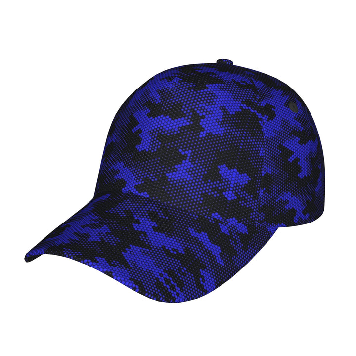 1 gorra de camionero con estampado completo de camuflaje hexagonal azul - Gorra snapback unisex para todas las estaciones, uso al aire libre, deportes y casual, para hombres y mujeres, (Azul/Gris/) - Lavable a máquina, compatible con (Navidad/Vuelta al co