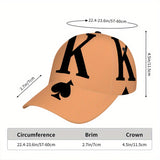 1 gorra de béisbol ajustable de poliéster con diseño completo de Rey de Picas en 2D, ideal para correr, deportes y moda urbana, Moda Streetwear,Ropa Casual,Diseño Funky,Tela Duradera,Material Transpirable,Usuarios Casuales