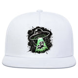 1 pieza, gorra de béisbol ajustable negra con estampado de ovnis y vacas, estilo hip-hop de ropa de calle, espalda de malla transpirable, perfecta para deportes al aire libre y uso casual, gorro de cabeza al aire libre | Gorra de hip-hop | Duradera