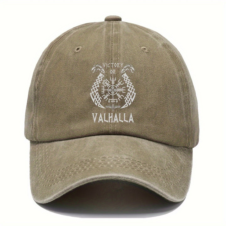 1 gorra de béisbol de algodón estilo vikingo con correa ajustable, visera precurvada y estampado geométrico, gorra de camionero de moda lavable para uso casual y deportivo