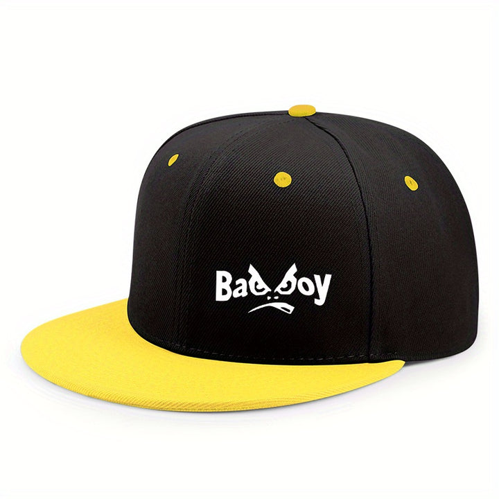 Gorra de béisbol con diseño gráfico malo - Gorra negra con diseño de personaje de dibujos animados blanco, ropa urbana unisex para hombres y mujeres, lavable a mano, ropa de cabeza para exteriores, letra oscura, gorro duradero.