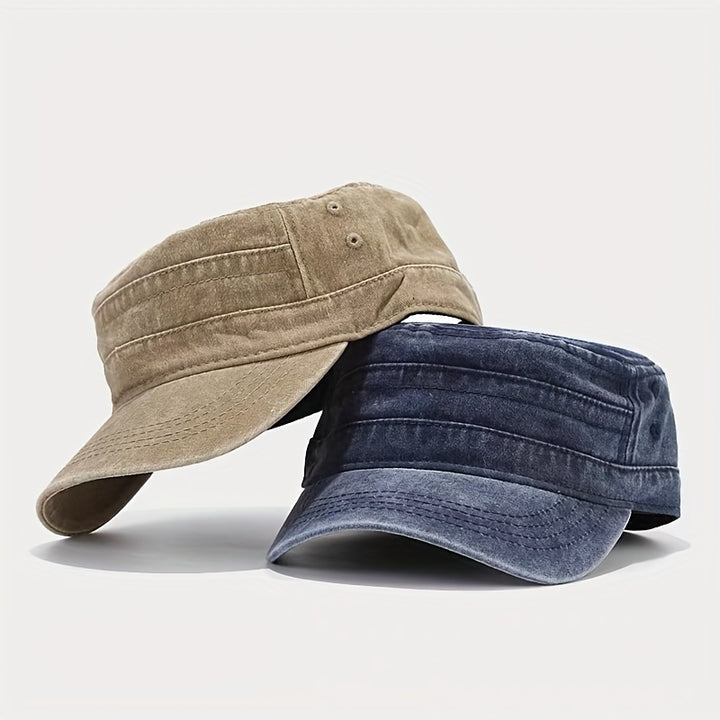 Gorra plana para hombre, gorra de béisbol casual vintage lavada y desgastada, esencial y versátil para primavera y verano, ideal para viajes al aire libre, también adecuada para mujeres
