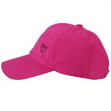 1x Gorra de Béisbol Unisex con Corazón Embroidado, Ajustable con Cierre de Snapback, Panel Estructurado y Breathable, Blanco con Opciones Negro/Gris/Negro/Rosa para Golf, Deportes al Aire Libre y Uso Casual