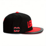 Gorra de basquetbol LEGEND Snapback - negra con brim roja, poliéster respirable, ajustable para adultos, ideal para actividades al aire libre en año nuevo, gorra deportiva|aspecto deportivo|gorra de poliéster