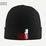 1 gorro de punto con estampado de Scarface, gorra unisex de moda casual y cálida para hombres y mujeres, gorro de invierno suave y cómodo, accesorio para clima frío en otoño e invierno, regalo ideal para Halloween, Navidad y Año Nuevo, Accesorio de Vacaci