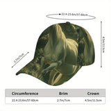 1 gorra de béisbol con estampado de caballo majestuoso - Gorra ajustable con cierre de clic, diseño completo, poliéster, ideal para deportes y actividades al aire libre, perfecta para Acción de Gracias