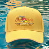 1 pieza de sombrero ajustable Clay Smith Cams Mr. Horsepower - Ligero, cómodo, elegante sombrero de béisbol negro con impresión de amarillo y naranja vibrante para hombres y mujeres, sombrero de exterior | Sombrero de béisbol de moda | Tela texturizada