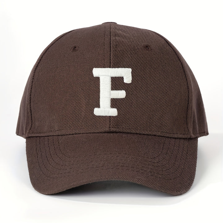 1 Gorra de Béisbol Bordada con Letra F Unisex, Ajustable y Transpirable, Estilo Y2K para Parejas, Ala Curva, Moda Verano para Hombres y Mujeres