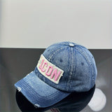 Nueva gorra de béisbol de mezclilla de estilo moderno para mujeres, versátil y elogiada, con un pequeño visor, adecuada para hombres, con letras bordadas de moda y una parte superior suave.