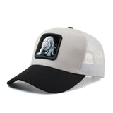 Gorra Trucker Unisex de León Blanco Rugiente 3D Anime/Hip-Hop - Gorra Ajustable con Malla Transpirable, Diseño Ligero y Fresco para Exteriores o Casuales – Emblema del Leon Dorado (Apto unisex, Regalo Ideal)