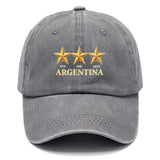 1 Gorra de béisbol estampada de Argentina - Gorra ajustable con cierre a presión y emblema del equipo nacional de Argentina (1978, 1986, 2010), Gorra de béisbol transpirable para hombres y mujeres, Gorra ligera deportiva e casual para fans del fútbol, par