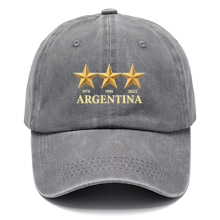 1 Gorra de béisbol estampada de Argentina - Gorra ajustable con cierre a presión y emblema del equipo nacional de Argentina (1978, 1986, 2010), Gorra de béisbol transpirable para hombres y mujeres, Gorra ligera deportiva e casual para fans del fútbol, par