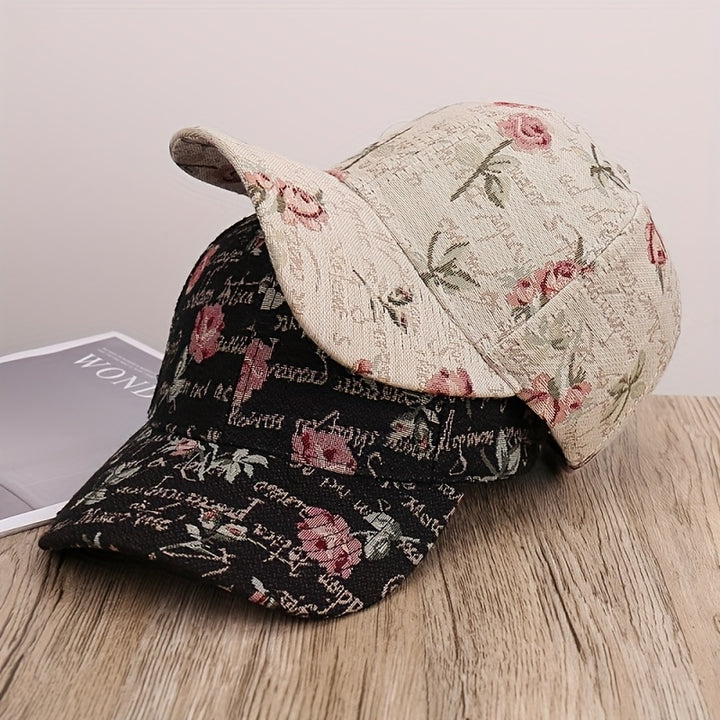 1pc Gorra de Béisbol con Estampado Rosa, Moda Urbana para Senderismo, Ciclismo y Pesca, Sombrero Tipo Cubo Casual para Exteriores