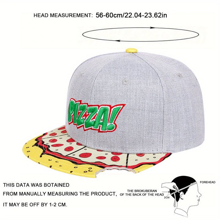 1 Gorra de béisbol PIZZA para hombre, gorra ajustable casual para exteriores, ideal para viajes de primavera y otoño y para la playa.