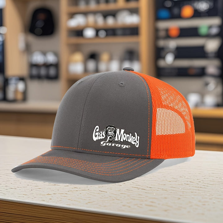 Gorra de béisbol unisex con estampado de gorila de dibujos animados de MAKEFGE - Espalda de malla transpirable ajustable, diseño de contraste negro y blanco, gorra deportiva de verano para hombres y mujeres, poliéster duradero, ropa casual para fiestas, g