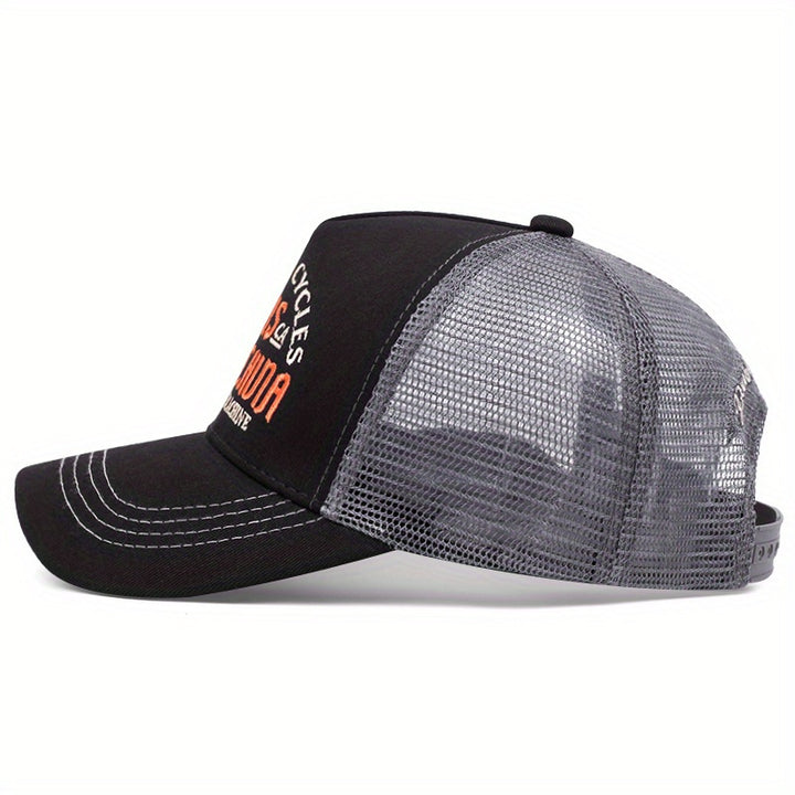 2 piezas de gorras de béisbol para hombres de diseño 'CYCLES' y 'DEUS EX MACHINA', estilo rock de moda, poliéster elástico, perfectas para todas las estaciones y regalos, ideales para Navidad y Día de San Valentín, ropa de cabeza diaria | Gorra con estamp