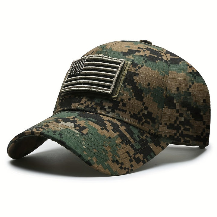 Gorra De Béisbol De Camuflaje Con Parche De Bandera Americana De Estados Unidos, Sombrero De Sol Ajustable Para Hombres Y Mujeres