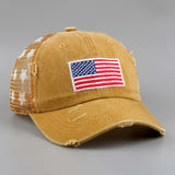 Gorra de Béisbol Unisex con Bandera Americana - Visor de Malla Estilosa y Sencilla, Sombrero de Ala Curvada para Deportes al Aire Libre y Fitness. Idea de Regalo Perfecta para Papá
