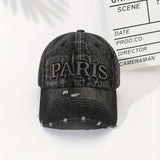 Gorra de basquetbol estilo cowboy, con agujeros, tamaño ajustable, denim lavable, ideal para parejas, diseñada para hacer que la cara parezca más pequeña con estilo duckbill