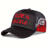 2pcs/1pc Gorra de Béisbol RUDE RECKLE$$ Bordada con Letras - Gorra Trucker Unisex Ajustable para Hombres y Mujeres, Sombrero Casual Fresco de Malla para Verano, Moda al Aire Libre, Viajes y Vacaciones en la Playa