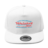 1pc Gorra Unisex Ajustable Hip-Hop - Diseño Whiskey Bent Hat Company, Cierre Snapback, Ajuste Elástico, Cómoda para Todas las Estaciones, Poliéster Casual para Hombres y Mujeres, Deportes al Aire Libre, Viajes, Playa, Fiestas (/Blanco/Azul Marino) - Regal