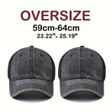 Tela. 2 piezas Extra Grandes XXL Gorras de Béisbol de Malla Negra para Hombre y Mujer - Gorras de Camionero Ligeras y Transpirables con Cierre Ajustable Snapback, Diseño Negro Lavado, Estilo Casual, Malla. Tela.