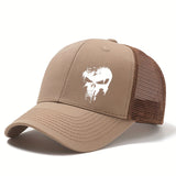 Tela. Gorra de béisbol ajustable con estampado de calavera para hombre y mujer - Malla transpirable, sombrero casual de verano con cierre snapback, ideal para actividades al aire libre, viajes, camping y ocio, sombrero casual | Gorra con estampado de cala
