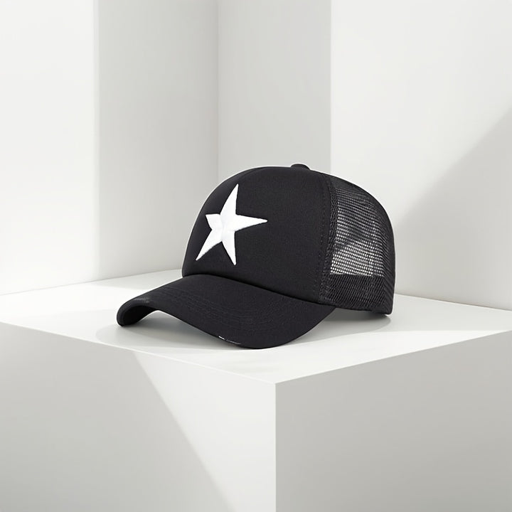 Red hueca de moda transpirable con estrellas y bordado exquisito, ideal para atuendos casuales, viajes al aire libre, deportes como ciclismo o conducción