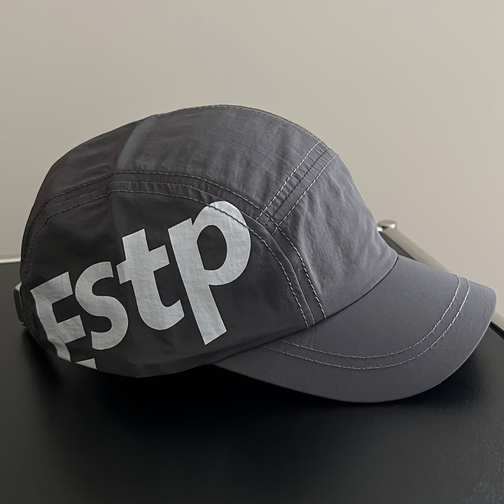 1 Gorra de béisbol con logo ESPT para hombre y mujer - Gorra ligera, transpirable y de secado rápido con letras ESPT llamativas, ajuste ajustable, visera curva y ala estructurada para deportes al aire libre, sombrero para viajes casuales (//Gris/Azul Mari