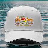 1 pieza de sombrero ajustable Clay Smith Cams Mr. Horsepower - Ligero, cómodo, elegante sombrero de béisbol negro con impresión de amarillo y naranja vibrante para hombres y mujeres, sombrero de exterior | Sombrero de béisbol de moda | Tela texturizada