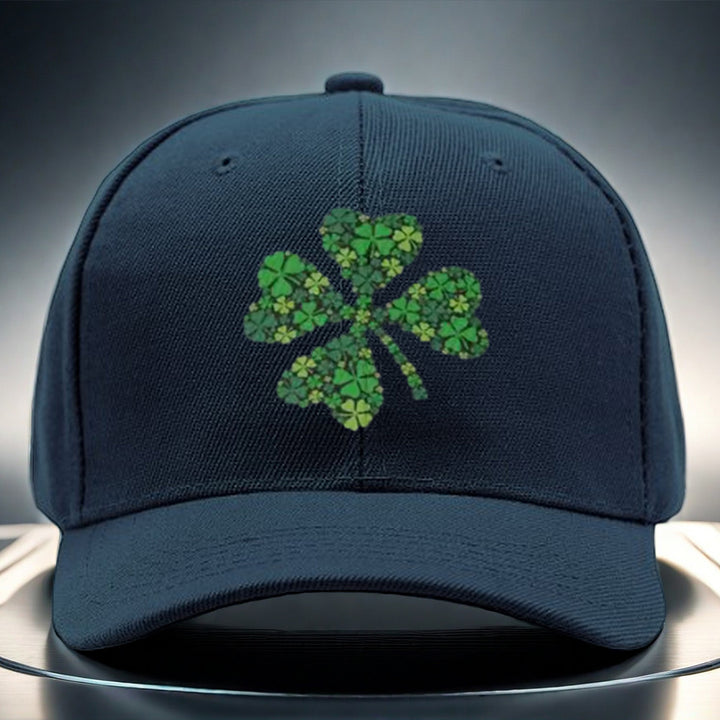 Gorra Snapback Unisex - Camión con Diseño Ajustable de Cuatro Hojas Verdes, Puntos y la Suerte Irlandesa Negra, Parte Trasera de Malla Transpirable, Sombrero Festivo, Diseño Divertido, Ajuste Cómodo, Sombrero con Estilo, Amantes de la Moda