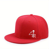 Gorra Snapback de Esqueleto a la Moda - Ligera, Transpirable de Poliéster, Diseño Geométrico, Ideal para Regalos de Halloween y Navidad, Trendsetters, Sombrero Casual | Snapback de Moda | Gorro Duradero, Gorra Grande para Hombre, Gorra Ajustada con Rosa B