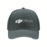 1 gorra de béisbol ajustable DJI Pilot con estampado de moda, negra con texto blanco, transpirable y cómoda para viajes, correr y estilo urbano, gorra tejida de aspecto moderno