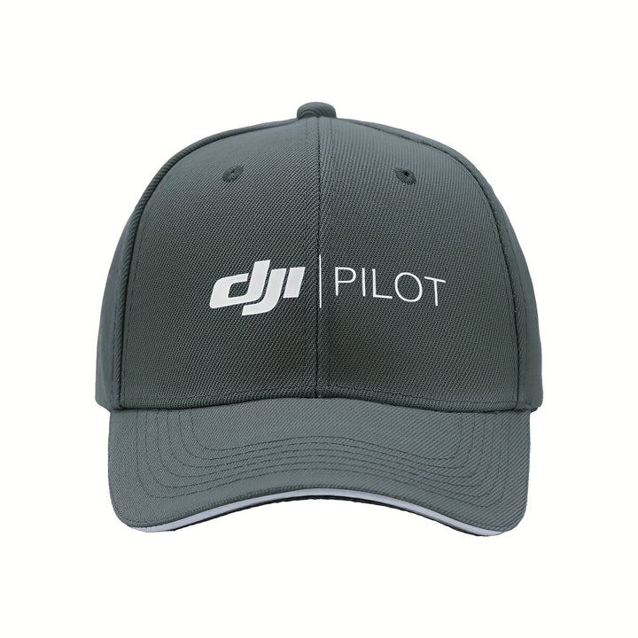 1 gorra de béisbol ajustable DJI Pilot con estampado de moda, negra con texto blanco, transpirable y cómoda para viajes, correr y estilo urbano, gorra tejida de aspecto moderno
