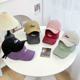 Gorra de béisbol unisex con bordado de letras estilo coreano, ideal para primavera-verano