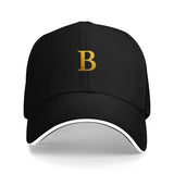 Gorra de béisbol unisex ajustable con estampado de logo 'B' - Ligera, transpirable y con letras doradas, sombrero para el sol con visera curva para hombres y mujeres, ideal para deportes al aire libre y uso casual en todas las estaciones, regalo perfecto