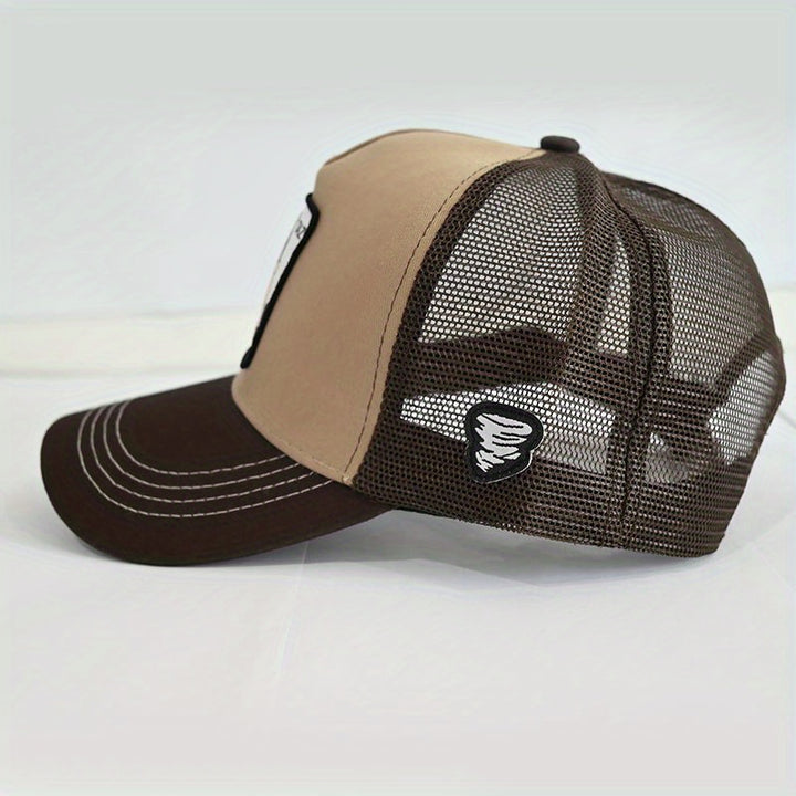 Gorra ajustable ligera - Espalda de malla transpirable, diseño de dos tonos beige y marrón, perfecta para actividades al aire libre, uso casual y eventos deportivos, gorra de uso casual | Gorra elegante | Gorra ligera, gorra de béisbol