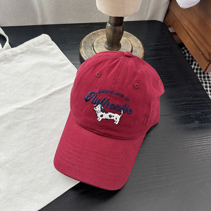 La autenticidad es un sueño para los amantes de los perros - Gorra de béisbol bordada para mujer con diseño de perro, protección solar, ajuste ajustable, material de algodón en beige, marrón, azul marino, rojo, negro, gorra casual | Diseño juguetón | Deta