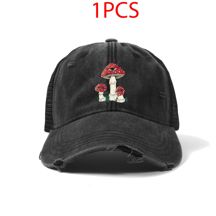 1 pieza de gorra de béisbol ligera y ajustable para mujer con diseño de ojos de hongo lindo - Transpirable, diseño juguetón para deportes al aire libre, uso diario, fiestas y pesca - Regalo perfecto para el Día de la Madre, familia y amigos, gorra de b...