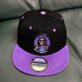 Gorra Snapback Ajustable con Estampado de Calavera Morada y Diseño Cósmico - Ligera 100% Poliéster para Actividades al Aire Libre, Senderismo, Camping - Ideal para Pascua, Ramadán, Regalos del Día del Padre, Sombrero Casual Temático, Accesorio Duradero