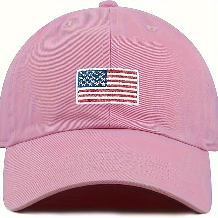 Gorra de Béisbol de Algodón Bordada con la Bandera Americana, 100% Algodón Ajustable, Estilo Hip-Hop Ligero, Ajuste No Elástico, Artesanía Tejida, Tema de Ocasión, Gorra de Béisbol Bordada