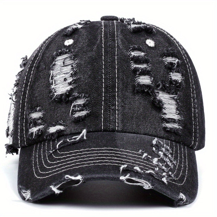 Conjunto de 2 piezas, sombrero + 'adornos', gorra de béisbol retro estadounidense lavada 2025, estilo nuevo, perforada, para hombres y mujeres, con gran tamaño de cabeza, hace que la cara se vea más pequeña.