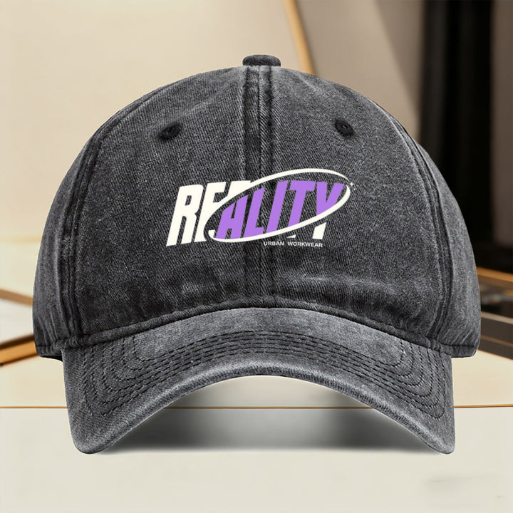 1 Gorra de béisbol retro Reality Urban Worship - Sombrero ajustable con cierre a presión y letras Reality, ropa de calle unisex ligera y transpirable para hombres y mujeres